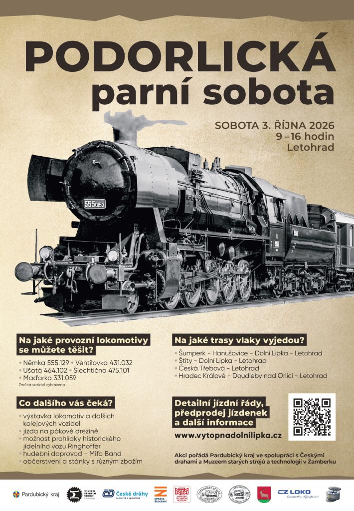 Podorlická parní sobota 3.&nbsp;října 2026
